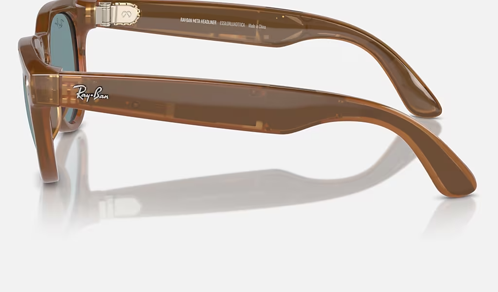Розумні окуляри Ray-ban Meta Headliner Shiny Caramel Transparent / Teal Blue