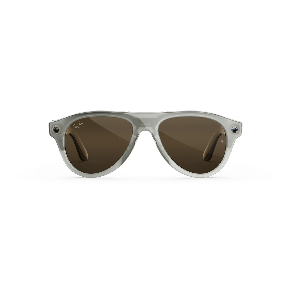 Розумні окуляри Ray-Ban Meta Aviator Gen 3 Standard Milky Warm Beige Frame / Clear to Brown Transitions Lenses