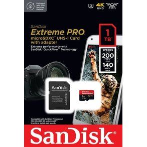Карта памяти SanDisk 1 TB microSDXC UHS-I U3 Extreme Pro+SD Adapter
