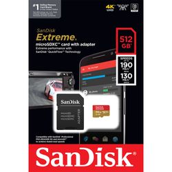 Карта памяти SanDisk 512 GB microSDXC UHS-I U3 V30 A2 Extreme + SD-Adapter
