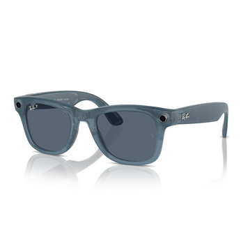 Умные очки Ray-Ban Meta Wayfarer Matte Black Matte Jeans Transparent, Polarized Dusty Blue