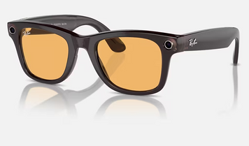 Умные очки Ray-ban Meta Wayfarer Shiny Rebel Black / Amber