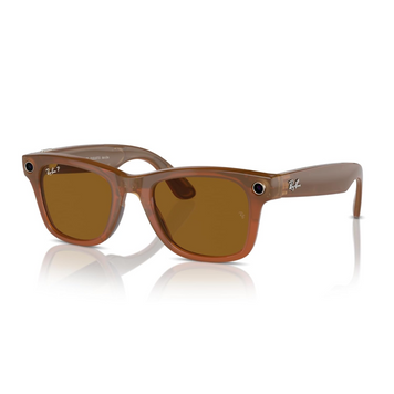Умные очки Ray-Ban Meta Wayfarer Matte Shiny Caramel Transparent / Polarized Brown