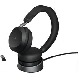 Наушники с микрофоном JABRA Evolve2 75 MS Stereo USB-C with Charging Stand Black