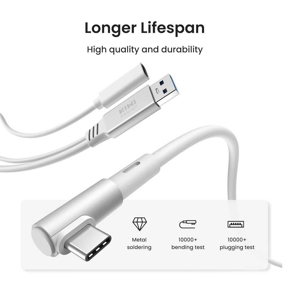 Кабель KIWI Design Link USB 3.0 с зарядкой для Meta Quest 3,3S в
