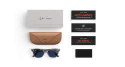 Умные очки Ray-Ban Meta Wayfarer Gen 2 Standard Shiny Transparent Grey / Clear to Sapphire Transitions